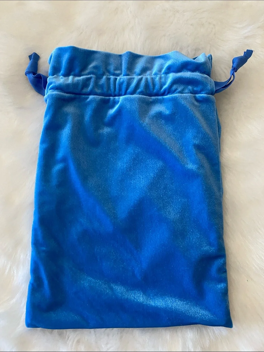 triangl swimwear Blue Velvet Drawstring Cosmetic Pouch